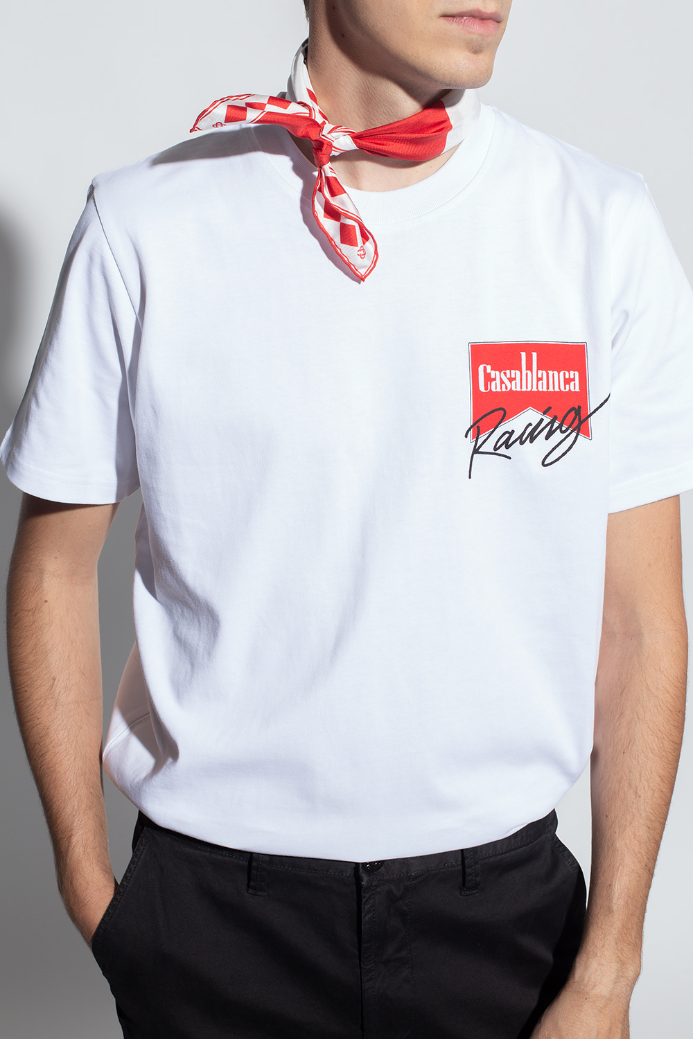 【casablanca】スカーフ Casablanca Silk scarf with logo | Men's Accessories